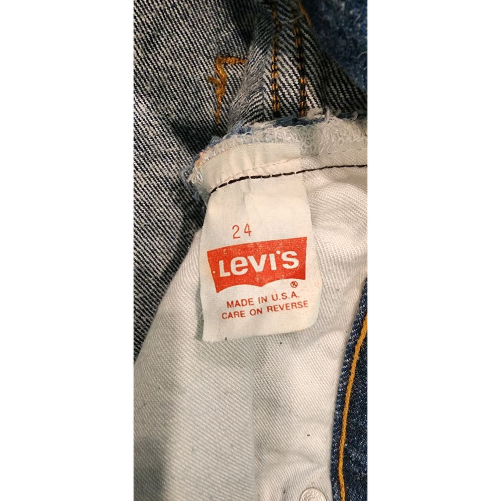 Vintage Levi's Button Fly High Waist Jeans Made USA 501 Style Selvedge Denim 24 - Picture 12 of 12